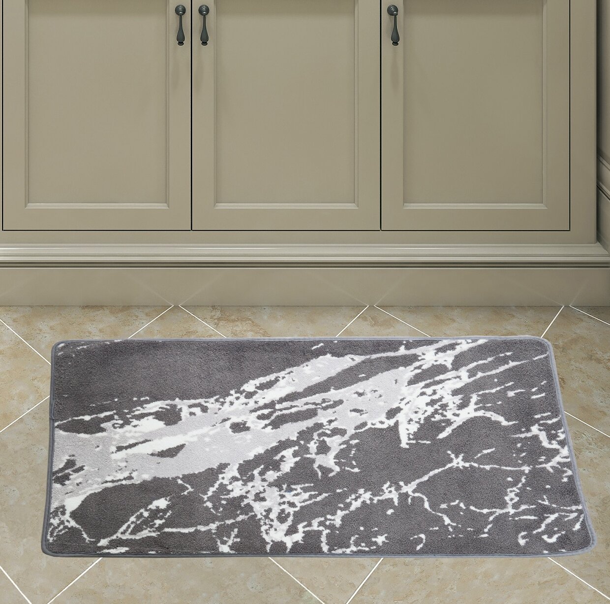 Diatomite Bathroom Bath Mat, Rug - Marble Elegance - Antislip