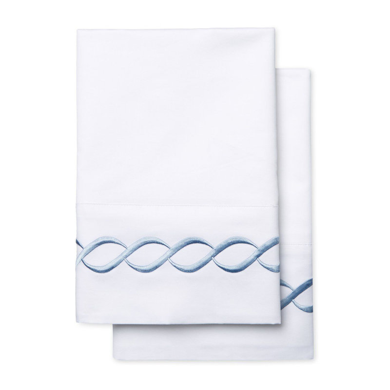Taie d'oreiller Dimas, Taie d’oreiller standard, Blanc / Bleu