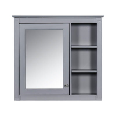 30'' X 28'' Medicine Cabinet,Wall Mounted Bathroom Storage Cabinet, Modern Bathroom Wall Cabinet with Mirror,Medicine Cabinet, Mirror Cabinet with 3 Open Shelves