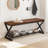 Entryway Bench With Storage, Wood And Metal Indoor Bench For Entry Way