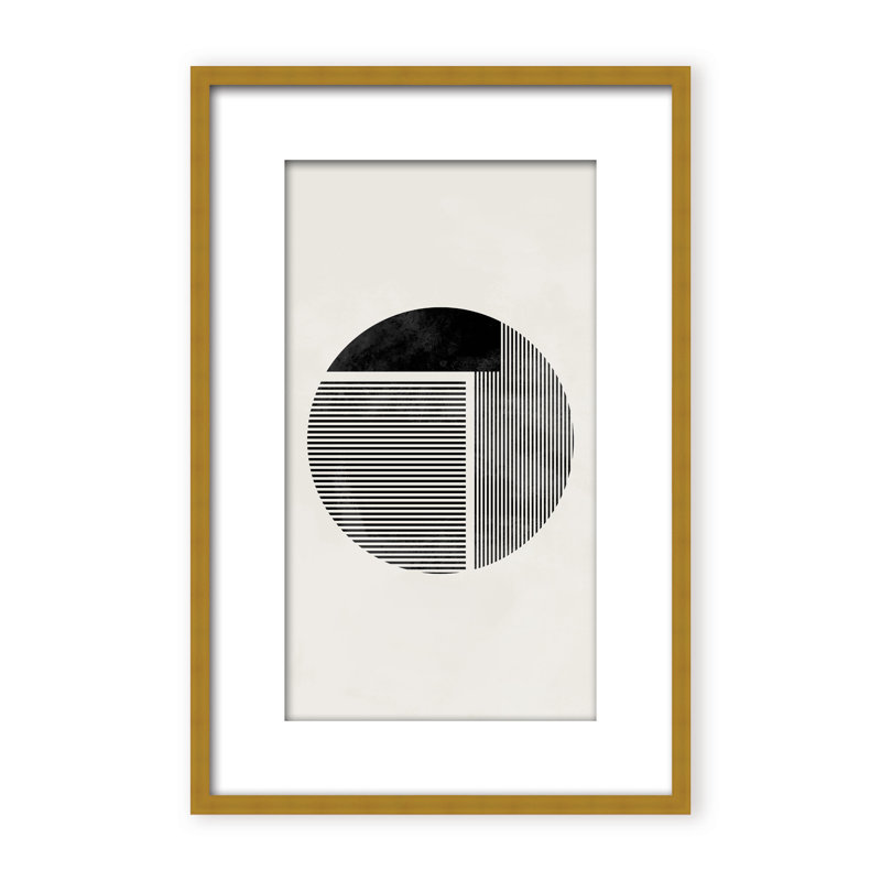 Abstract Minimalist Round by  - Picture Frame Painting on Paper, Framed Canvas, 24" H x 16" W x 2.375" D, White
