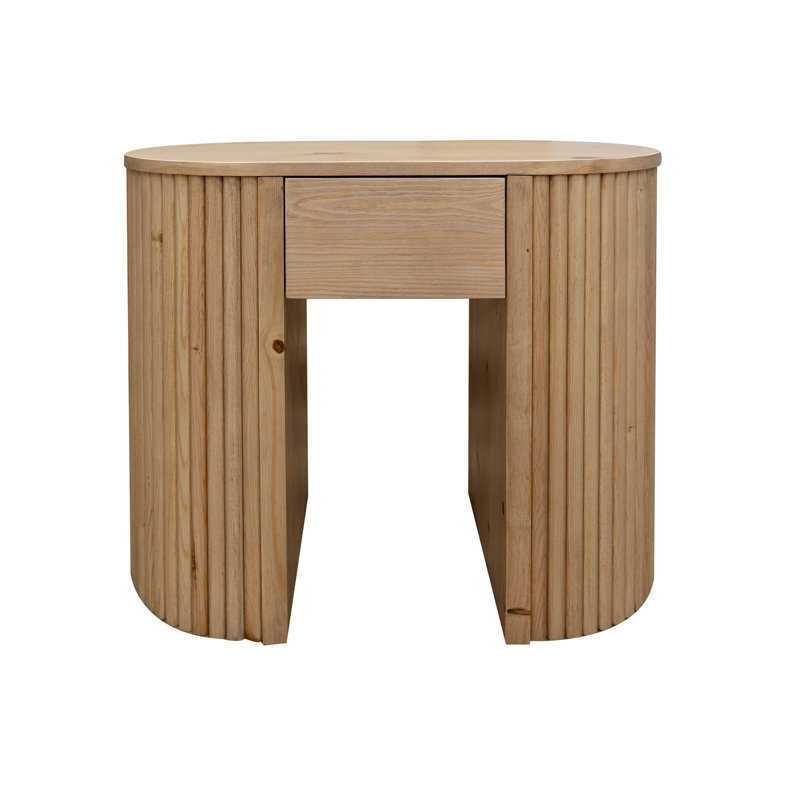 Table de bout ouverte en bois massif avec rangement Espejo, H 23,50 po x l 26,50 po x P 14,75 po