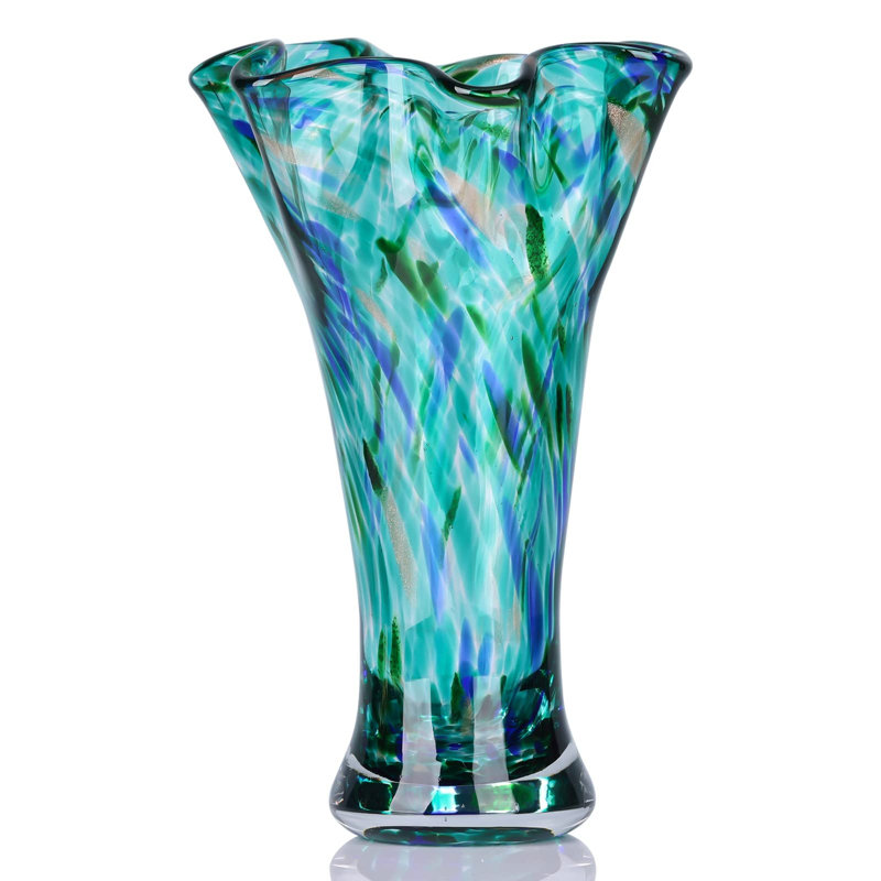 Glass Table Vase, Teal