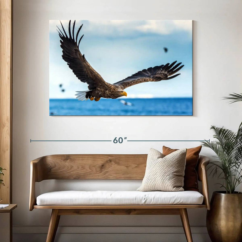 Aigle en vol, H 32 po x l 48 po