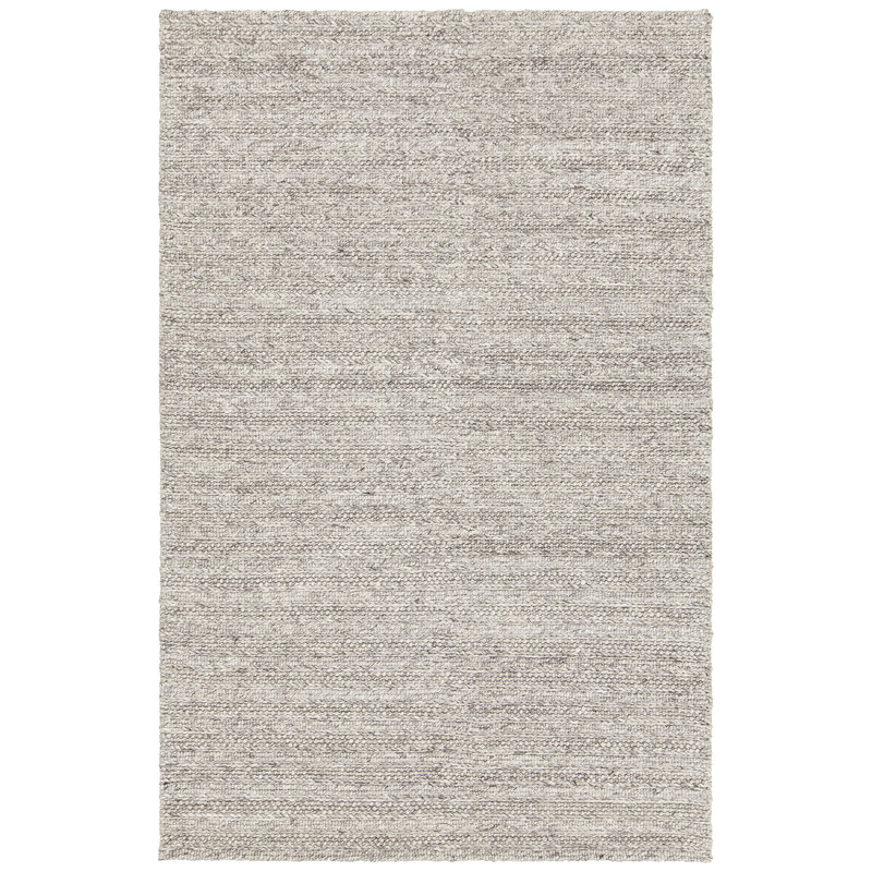 Tapis argent en laine et viscose tissé à la main Prickett Authentic, Rectangle 5 pi x 7 pi 6 po