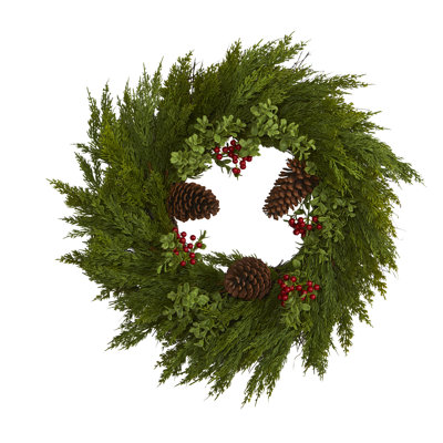 Faux Plastic 26'' Wreath