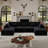 3 - Piece 129.9" U-shaped Convertible Sofa With Chaise Lounge, Modern Sofa Modular Sectional Cloud Couch, 4-seat Deep Seat Sofa With 9 Pillows, Boneless Sofa Couch For Livingroom Bedroom Apartment, Compression Sofa In A Box, No Assembly Required-123855355