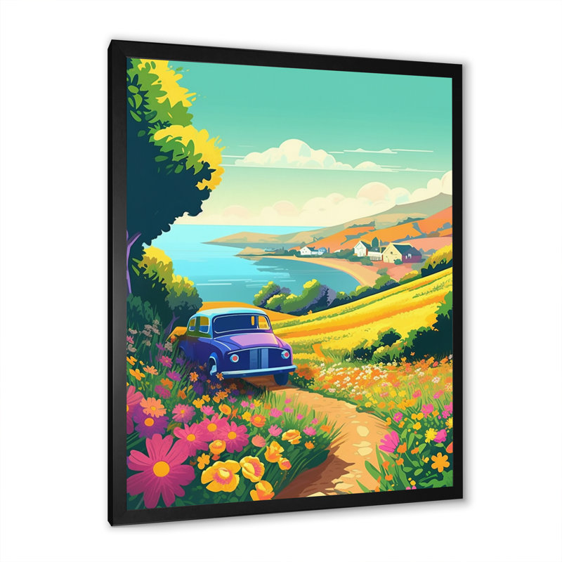Seaside Drive I - Imprimé, Cadre photo noir, H 44 po x l 34 po x P 1,5 po