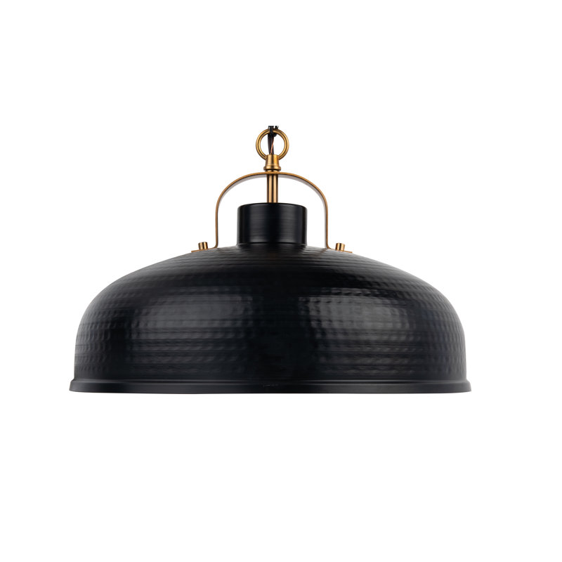 Gettysburg 1 - Light Hammered Metal Dome Pendant Light