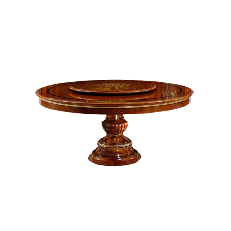 Round Solid Wood Dining Table, Walnut