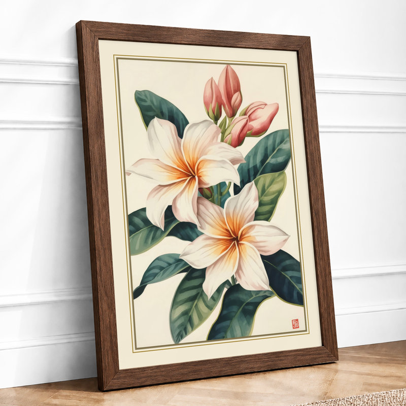 Cream Bloom Study Botanical - Print, Walnut, A4 - 29.7 x 21.0 cm
