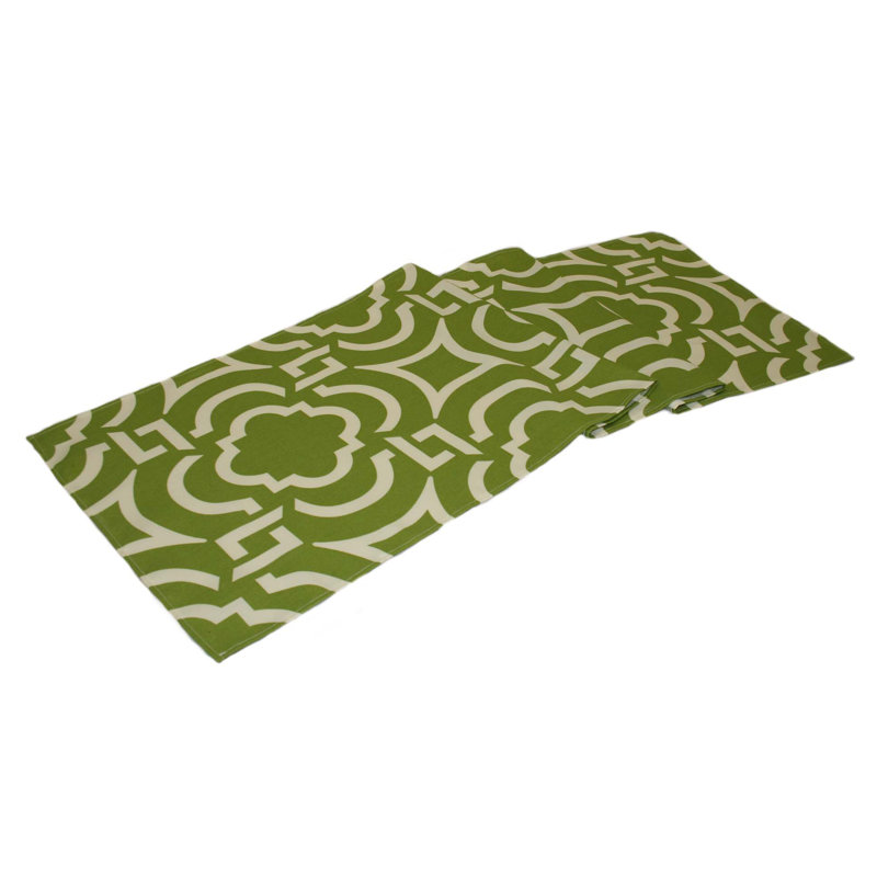 Corbeil Geometric Table Runner, 76" x 12", Kiwi