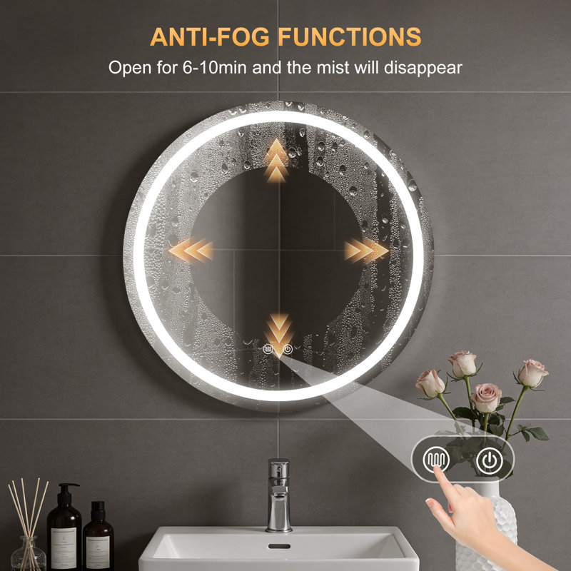 Pharmacie ronde avec miroir à DEL, 24", Rond