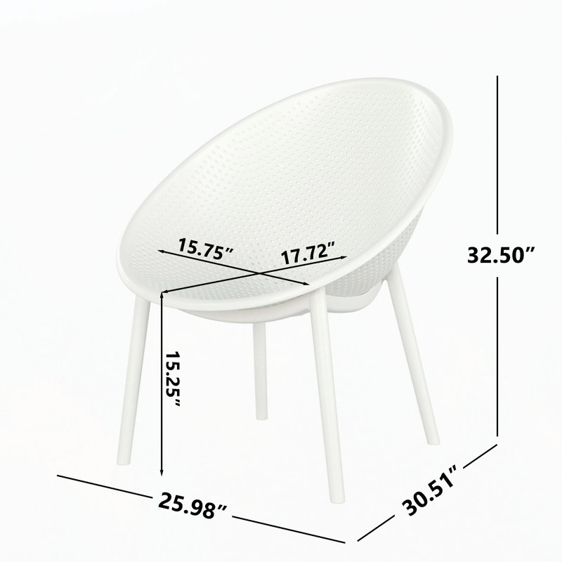 Chaise d'appoint Gable (ensemble de 2), Blanc