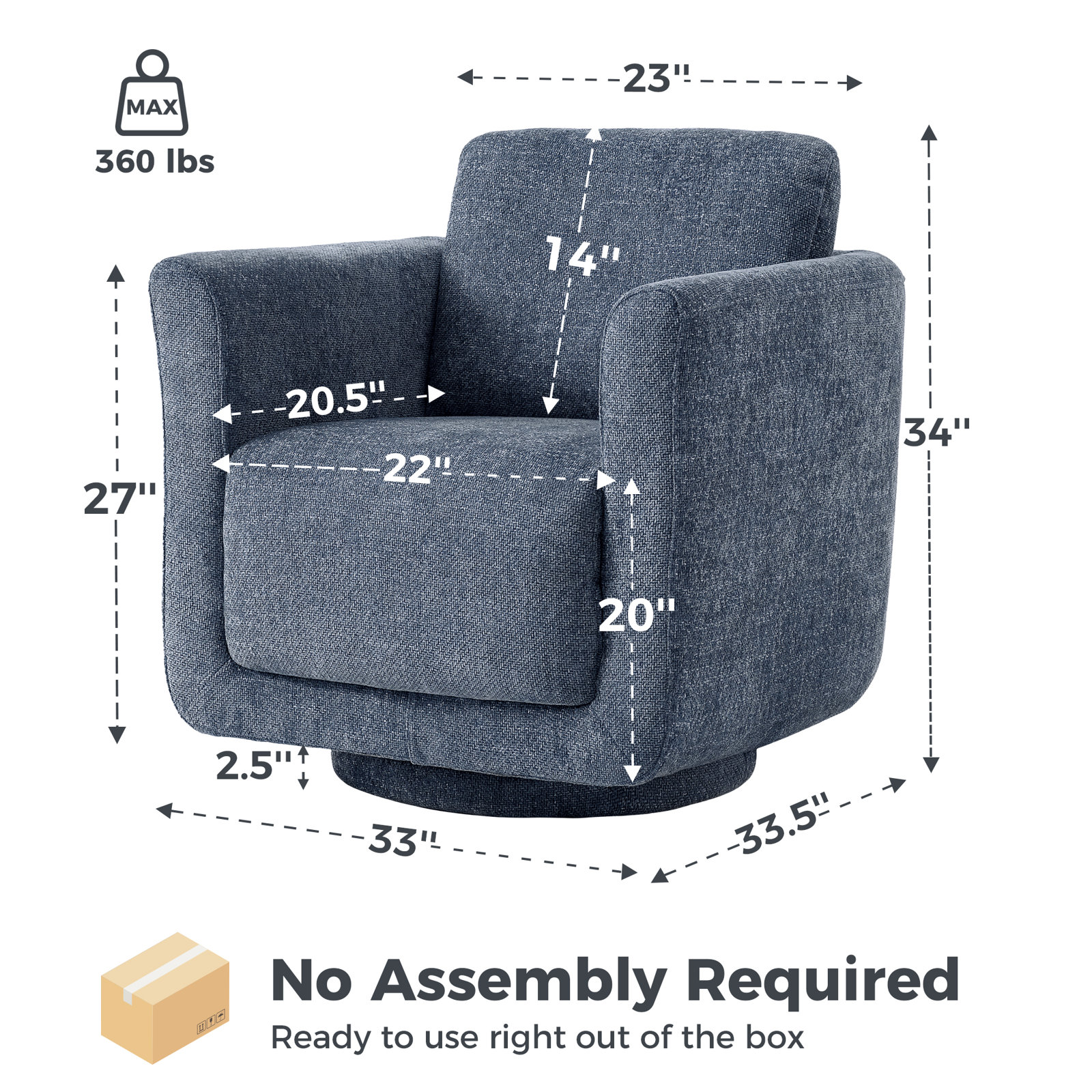 Scottie Eucalyptus Swivel Accent Chair, Atlantic Indigo Performance Chenille
