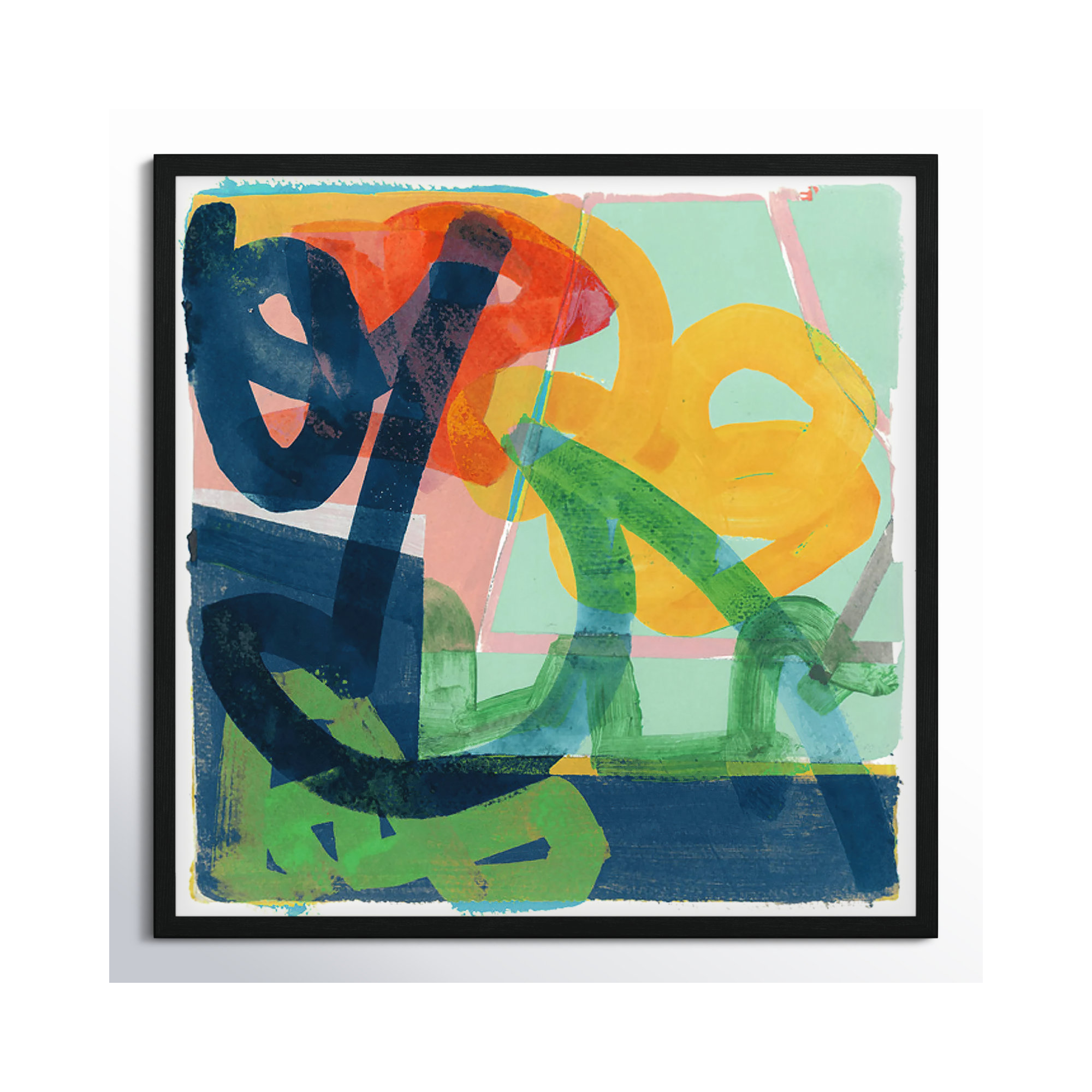 Link by Cartissi - Picture Frame Painting, 32" H x 32" W x 0.75" D, Black Framed
