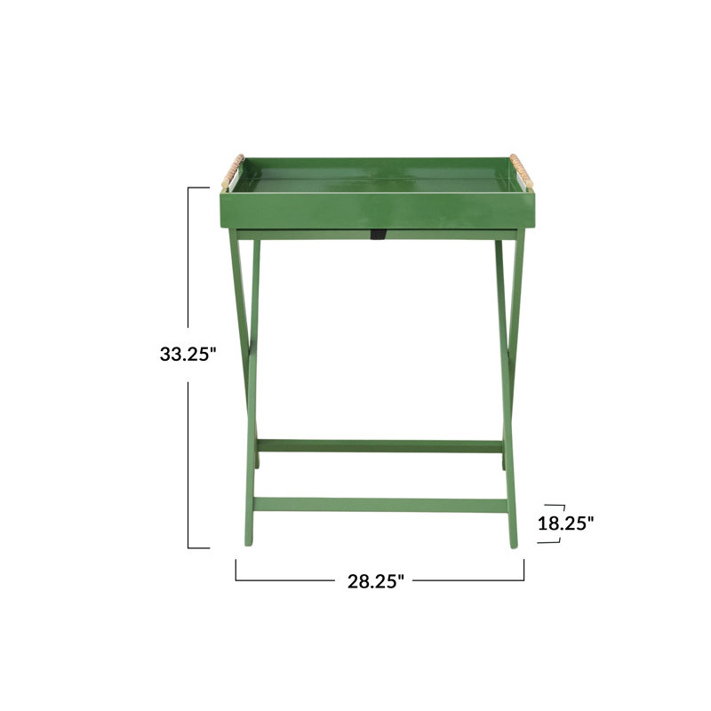 Verdant Bamboo-Handled Folding Tray Table