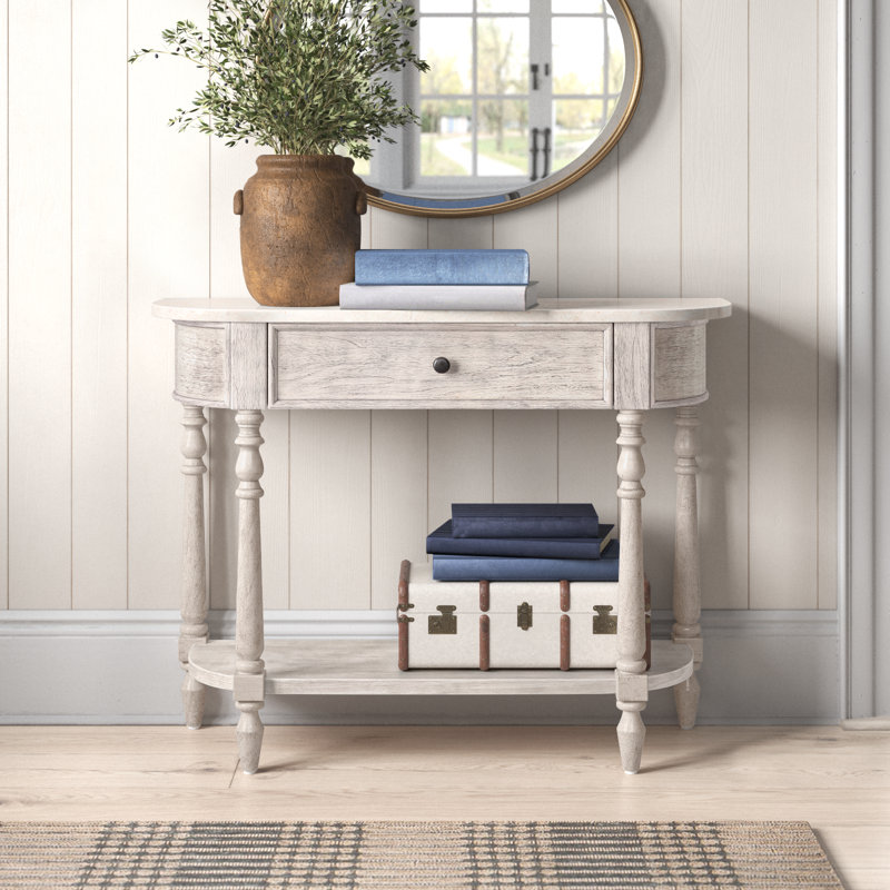 Aberdale 40'' Console Table with Marble Top, Rustic Gray