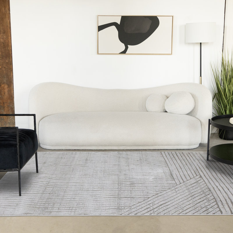 Didimo Gray Tonal/Solid Area Rug, Rectangle 5'3" x 7'7"