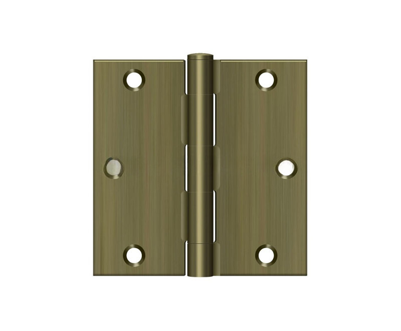Steel Hinge, Antique Brass