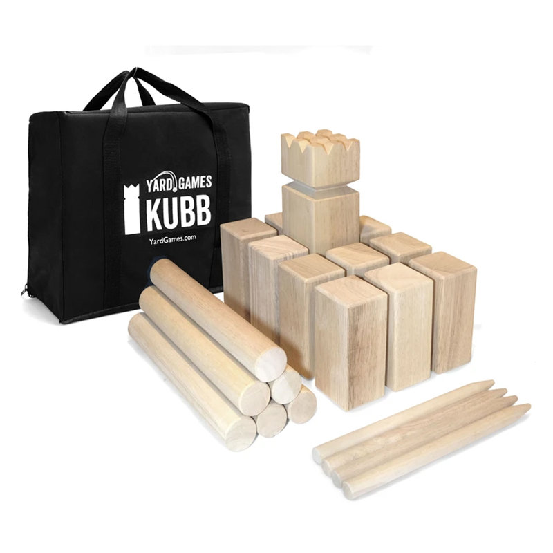 Yard Games Solid + Manufactured Wood Outdoor Kids Game with Carrying Case