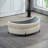 Upholstered Half Crescent Moon Storage Bench Large Ottoman-287084762