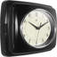 Infinity Instruments Retro Wall Clock - 9 Inch Square Clock - Silent Non-Ticking Mid Century Modern - Kitchen Clock Office Clock Diner Wall Clock - Vintage Wall Clock Decorative - Black