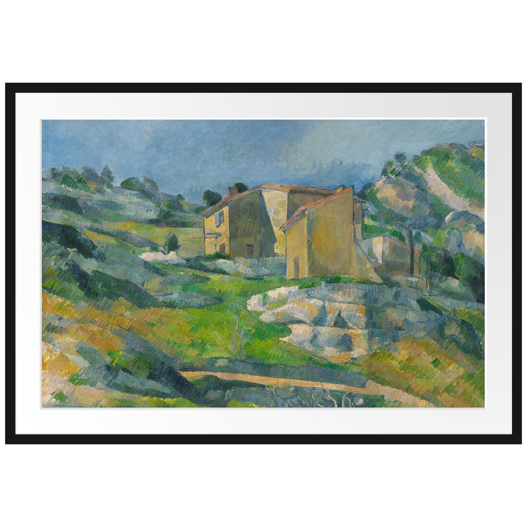 Gerahmtes Leinwandbild Das Riaux-Tal nahe l'Estaque von Paul Cézanne