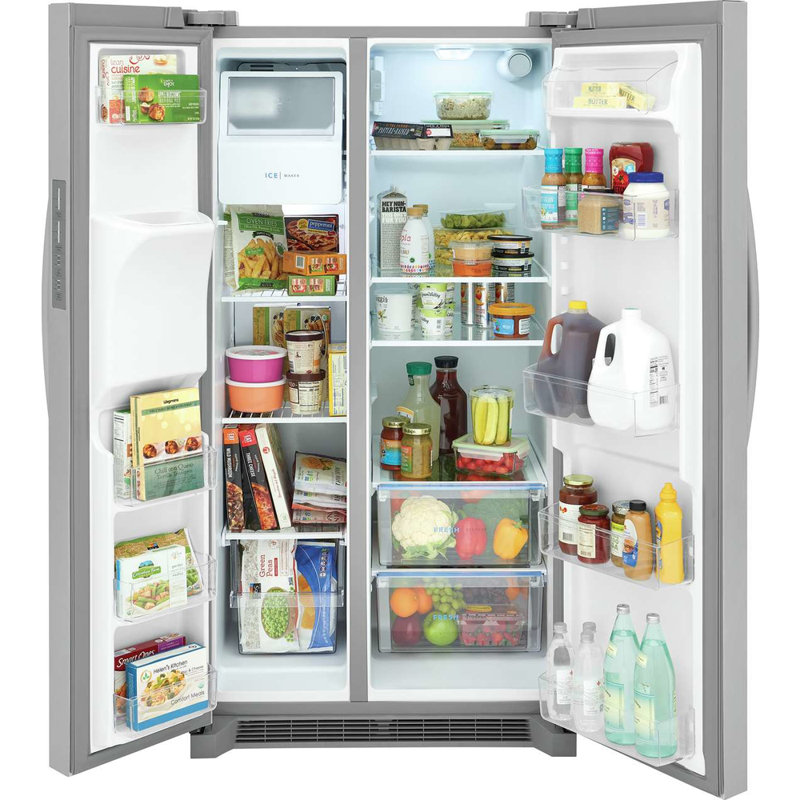 Frigidaire 26 cu. Réfrigérateur côte à côte à profondeur standard de 36 pi, Acier inoxydable