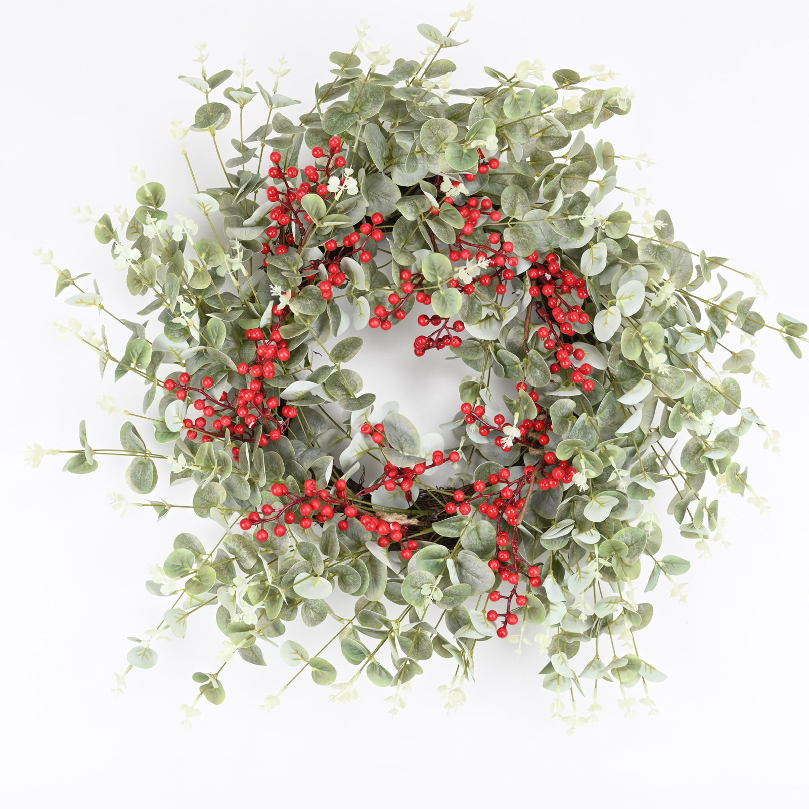 26" Handcrafted Berry Eucalyptus Wreath, Red/Green