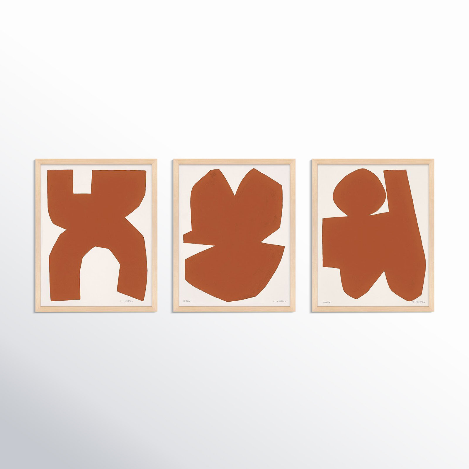 Terra Cotta "Terra Cotta" 3-Piece Print Set, 20'' H x 16'' W, Brown