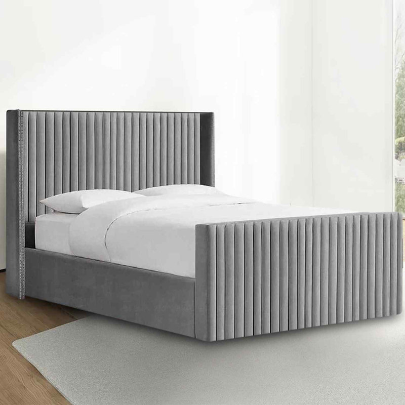 Upholstered Bed, Super King (6'), Grey