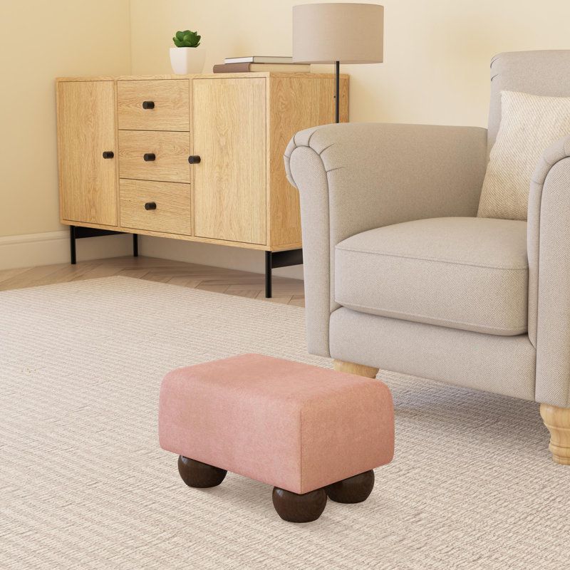 Manufactured Wood Accent Stool, Poz, Mahogany Wood, Candyfloss