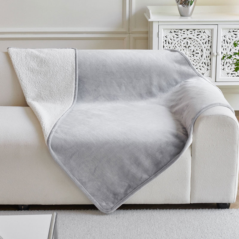 Tapis de lit réversible imperméable pour animal de compagnie, lit de protection portatif pour animaux, Gris clair