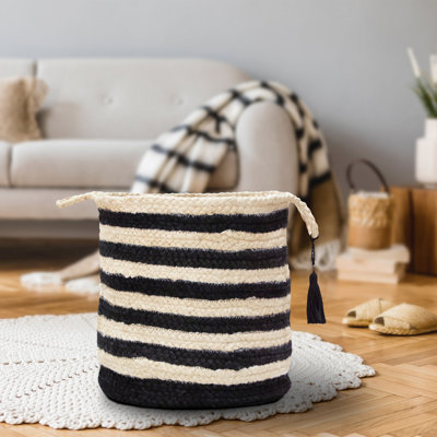 Panier en jute rayé Dovecove