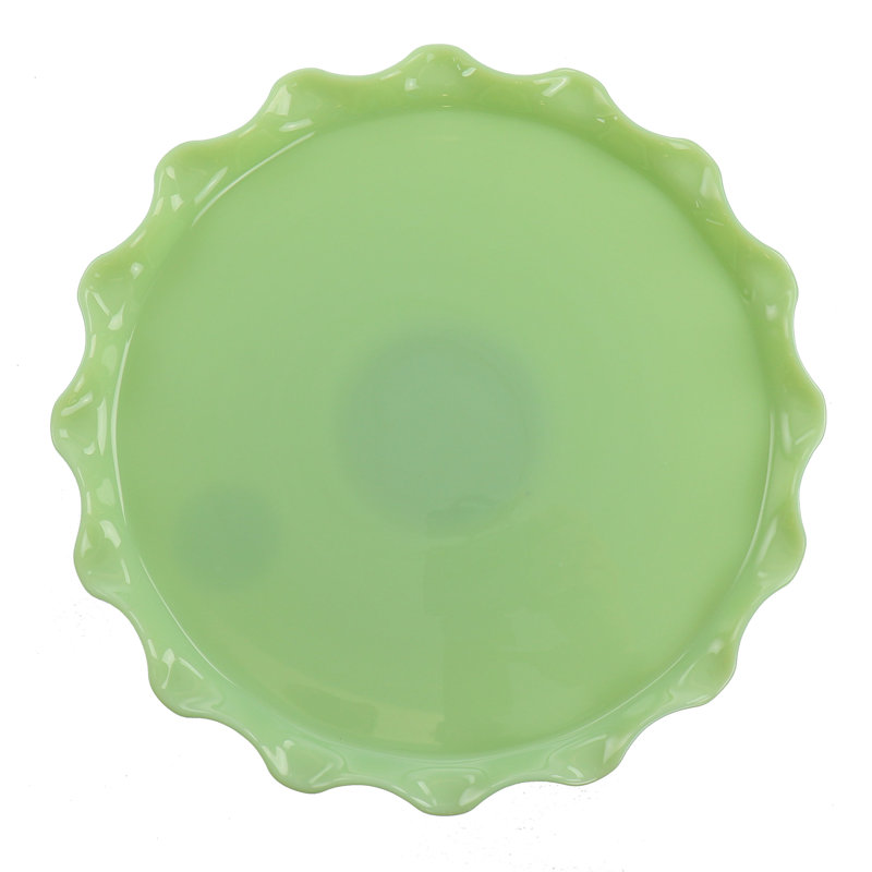 Green Jadeite Glass Round Cake Stand