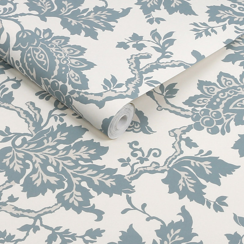 Martha Stewart Jacobean Russet Wallpaper, Blue