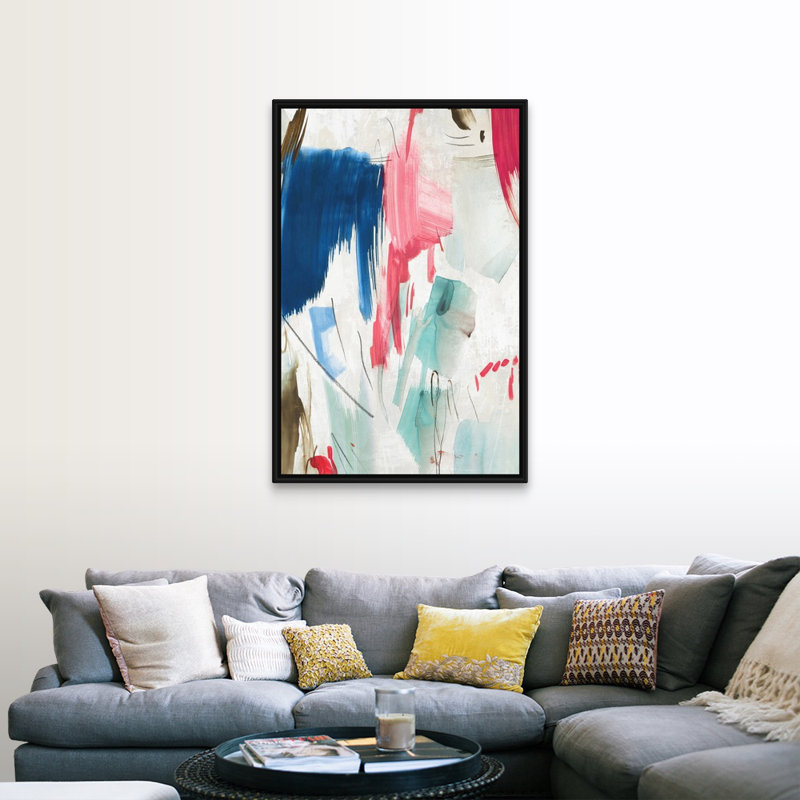 " Vitalizing I " by PI Studio Painting Print, Black Floating Frame Canvas, 50" H x 34" W x 1.75" D