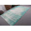 Grand tapis turc rétro vert à motif floral parfait pour décorer un salon