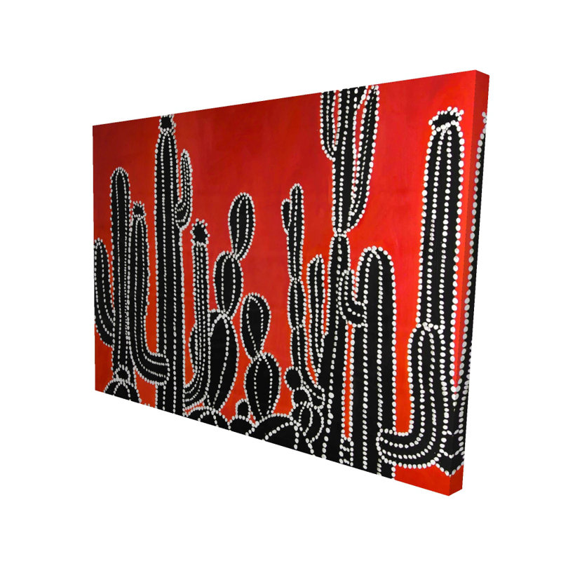 Toile cactus noire haute | Décoration intérieure élégante pour les chambres à coucher