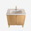 Armoire de salle de bain en bois avec lavabo en céramique - aspect moderne, grand espace de rangement, charnières silencieuses 30 po, finition évier, espace généreux, fermeture silencieuse