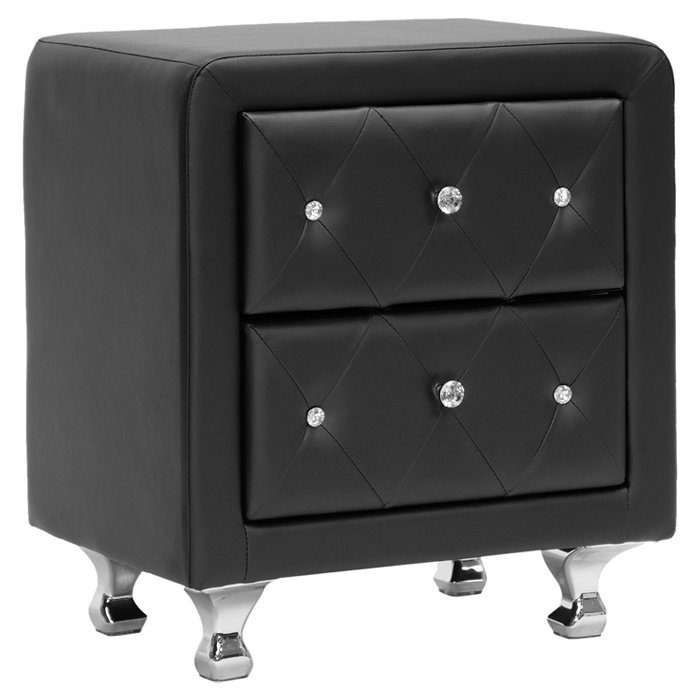 Table de chevet 2 tiroirs Messaline, Noir