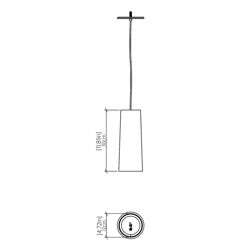 Luminaire suspendu cylindrique 1 lumière, Gris organique