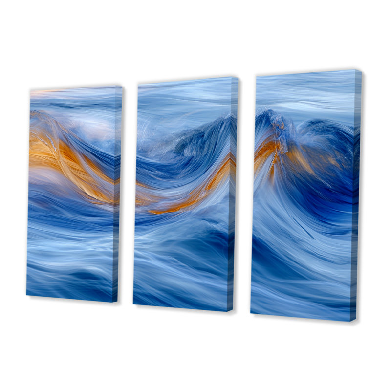 Maier - ensemble de reproduction d'art abstrait vagues modernes, Toile tendue, H 32 po x l 48 po x P 1 po