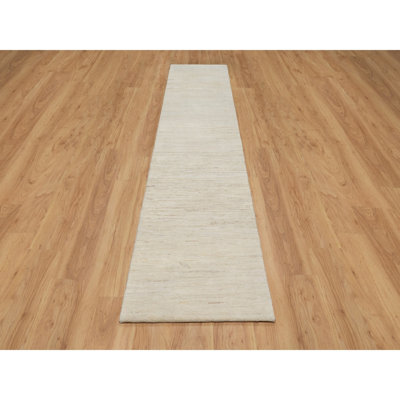 Surens One-of-a-Kind 2'6" x 11'10" New Age Runner Wool Area Rug in Ivory