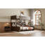 Lit simple superposé au-dessus de grand lit simple avec armoires de rangement et ports USB-1559598317