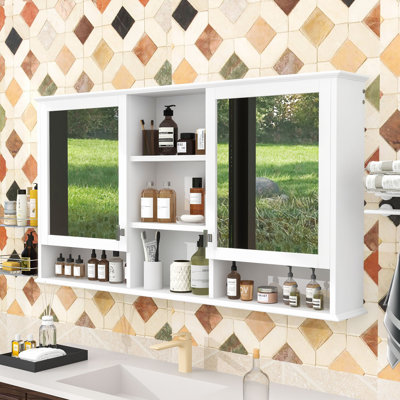 Pharmacie de luxe avec tablettes réglables et charnières à fermeture en douceur