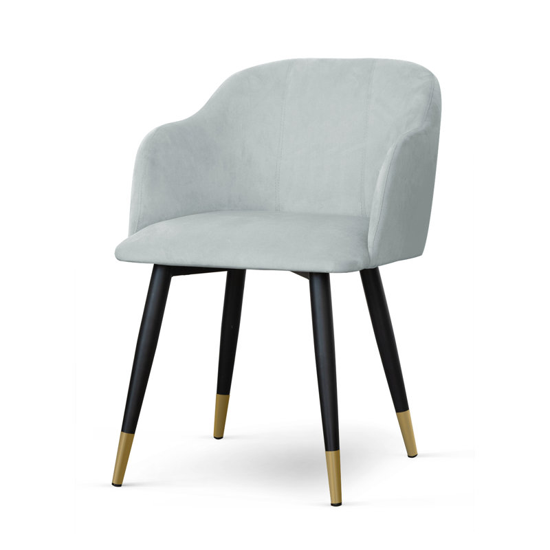 Brinkley 48cm H Velvet Upholstered Armchair, Silver, Black/Golden