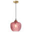 Luminaire suspendu pour îlot de cuisine 1 lumière moderne or noir avec abat-jour en verre mauve 9,44 po Mercer41-1786191806