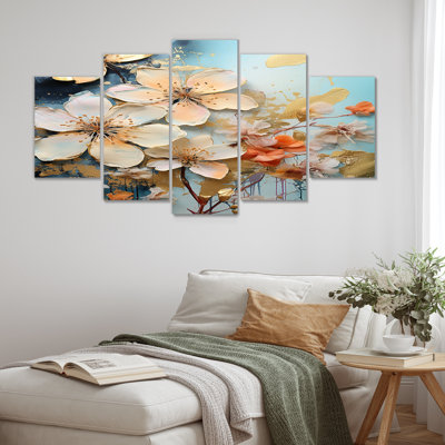 Kennham - Plumeria, art mural 5 pièces